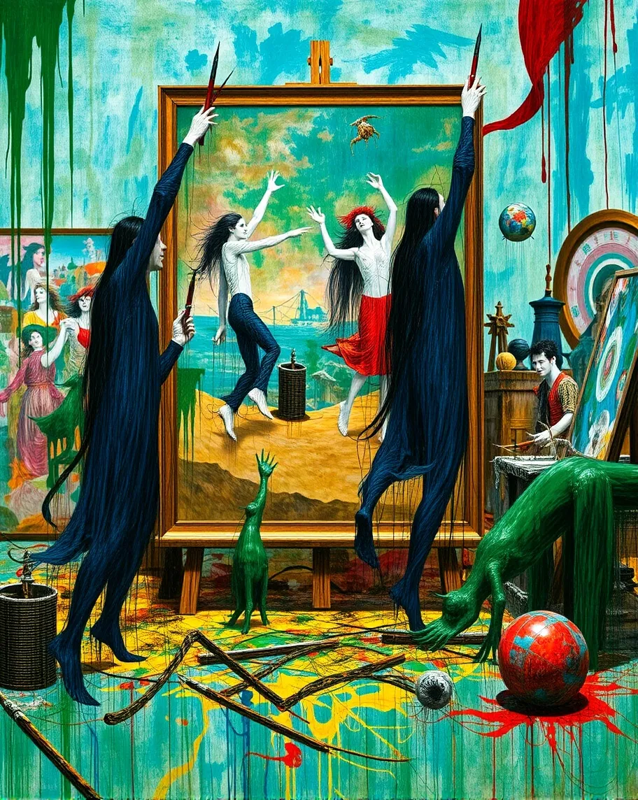 A whimsical scene inside a studio - Free AI Photo Generator - starryai