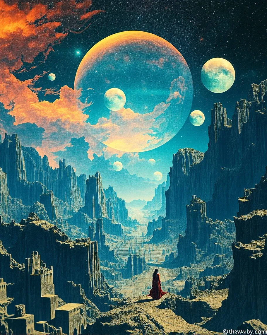 A monumental cosmic scene into - Free AI Photo Generator - starryai