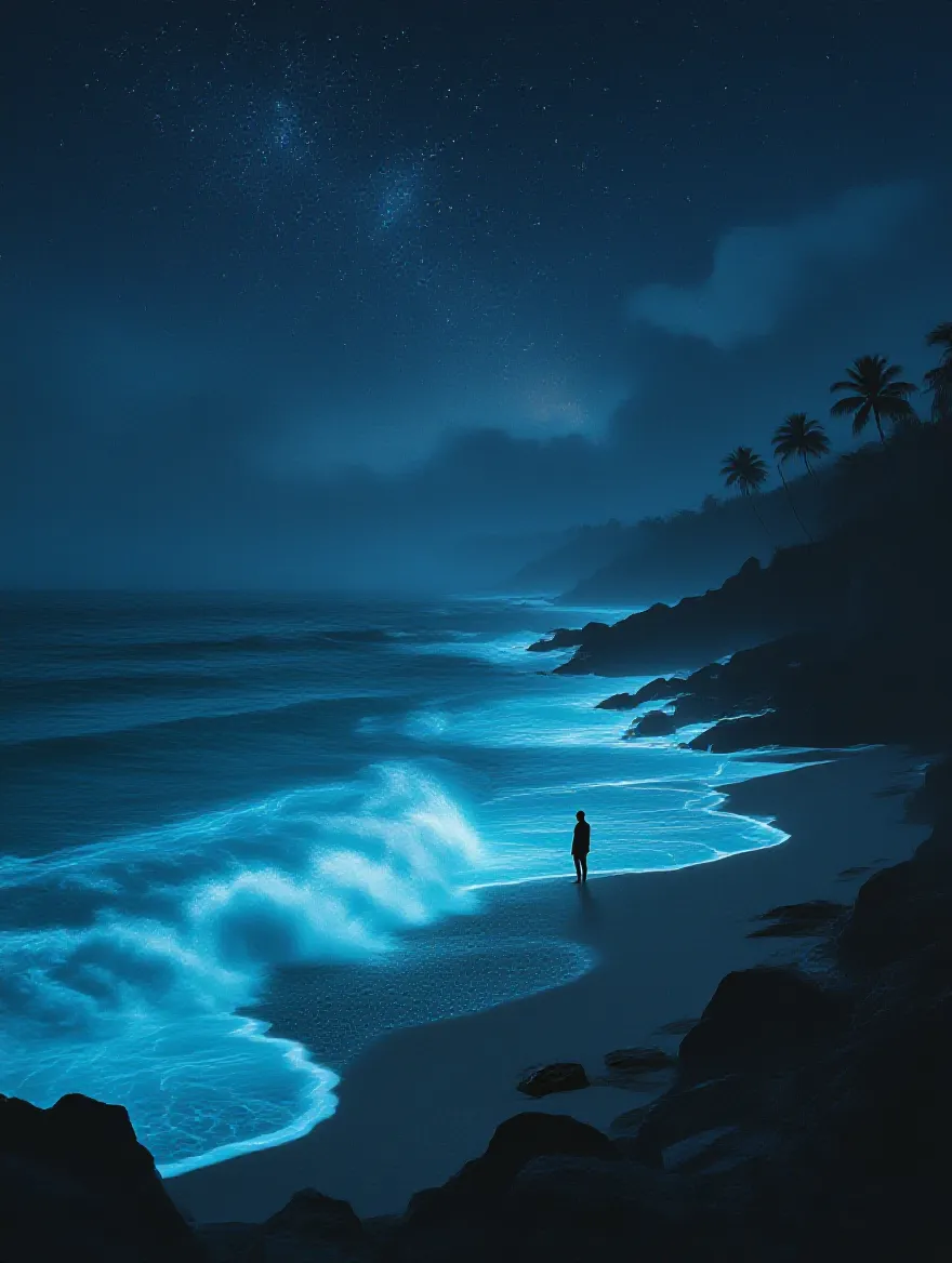A cinematic night bay glowing - Free AI Photo Generator - starryai