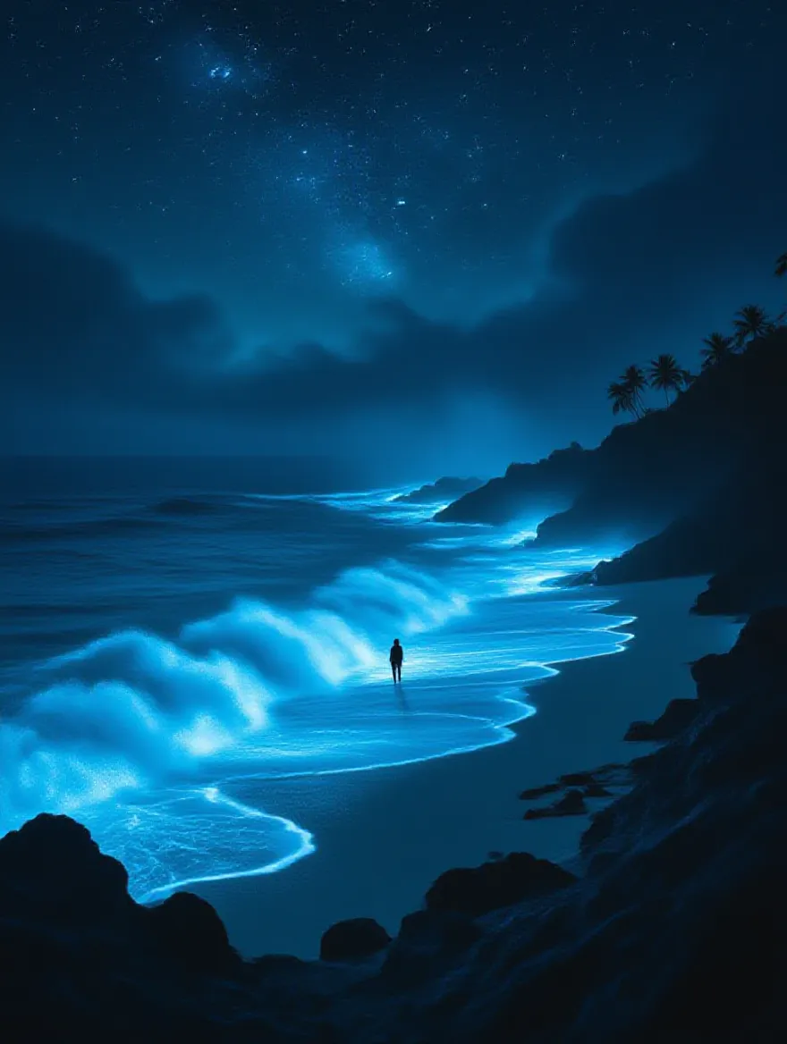 A cinematic night bay glowing - Free AI Photo Generator - starryai