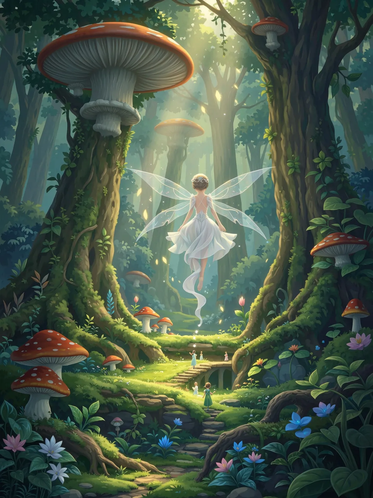 Forest Floor - Fairy Flying - Free AI Photo Generator - starryai