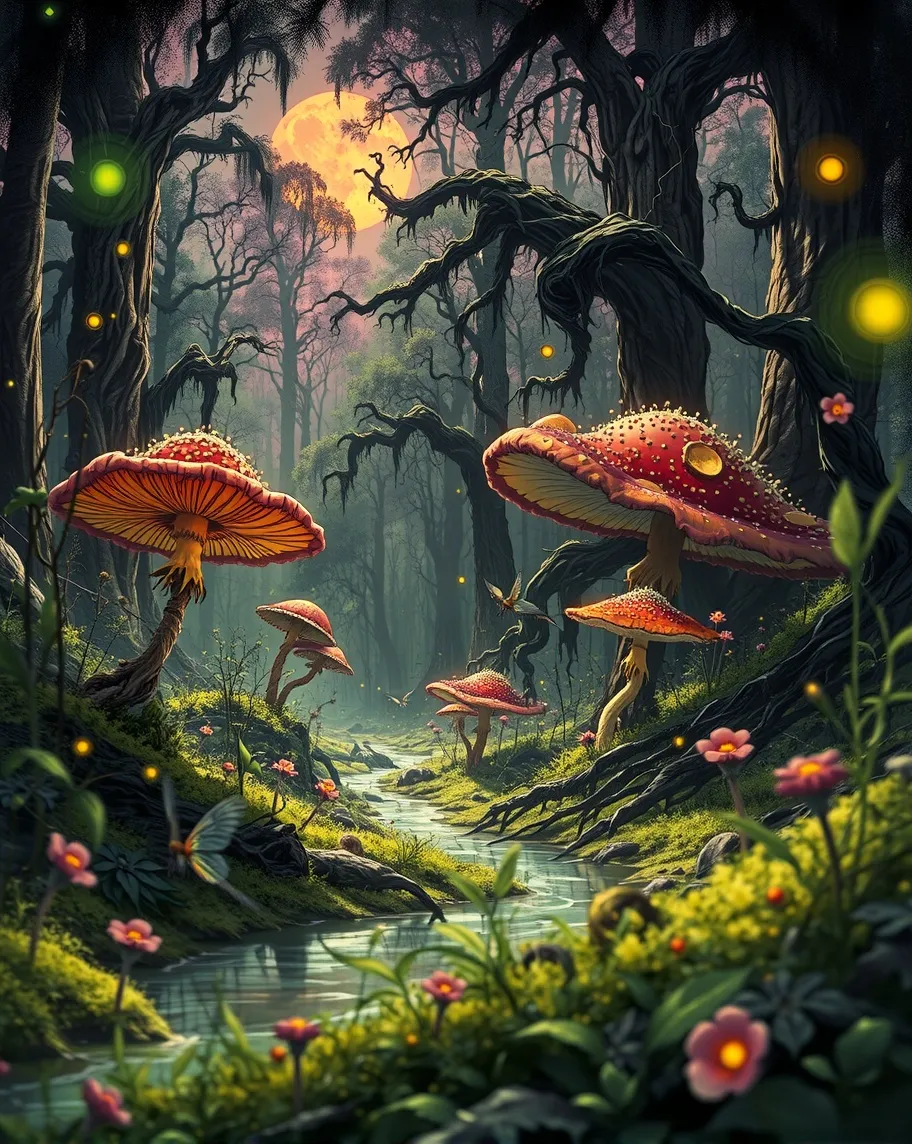 Forest Floor: extremely colourful - Free AI Photo Generator - starryai