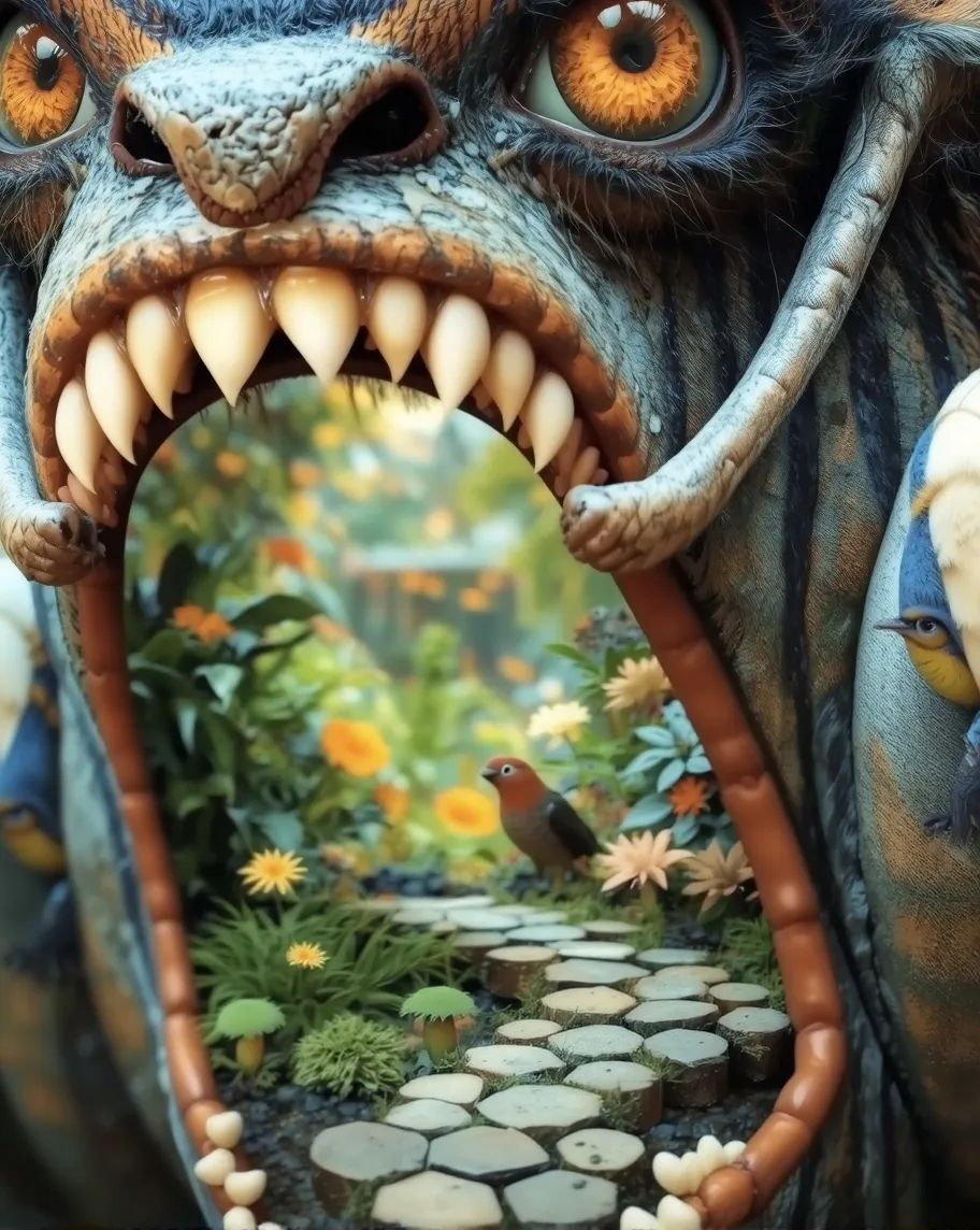 A petrified dragon lying on its - Free AI Photo Generator - starryai
