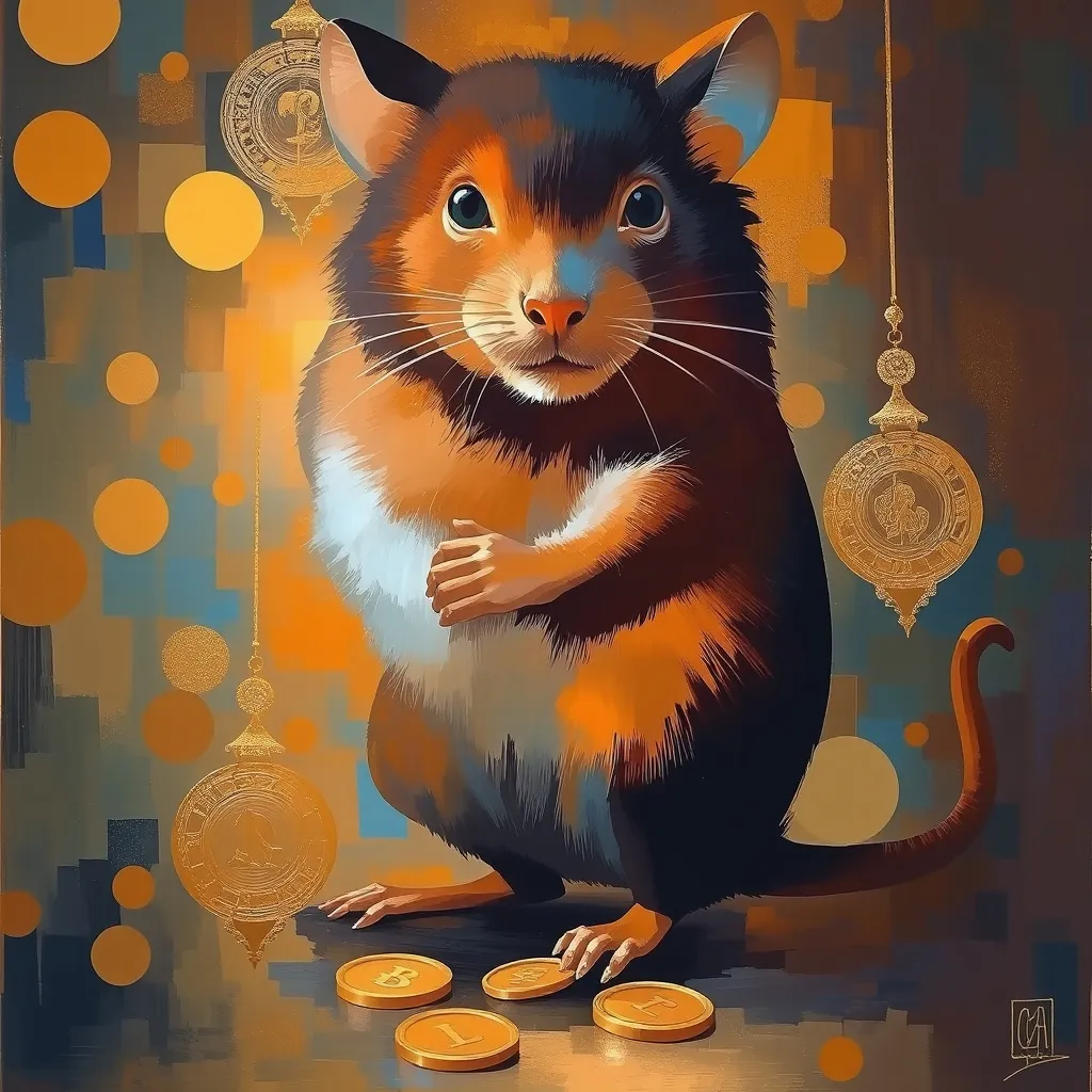 A rich rat counting gold coins - Free AI Photo Generator - starryai