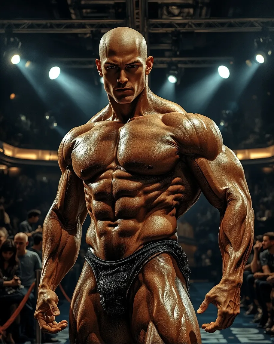 muscular male bodybuilder posing - Free AI Photo Generator - starryai