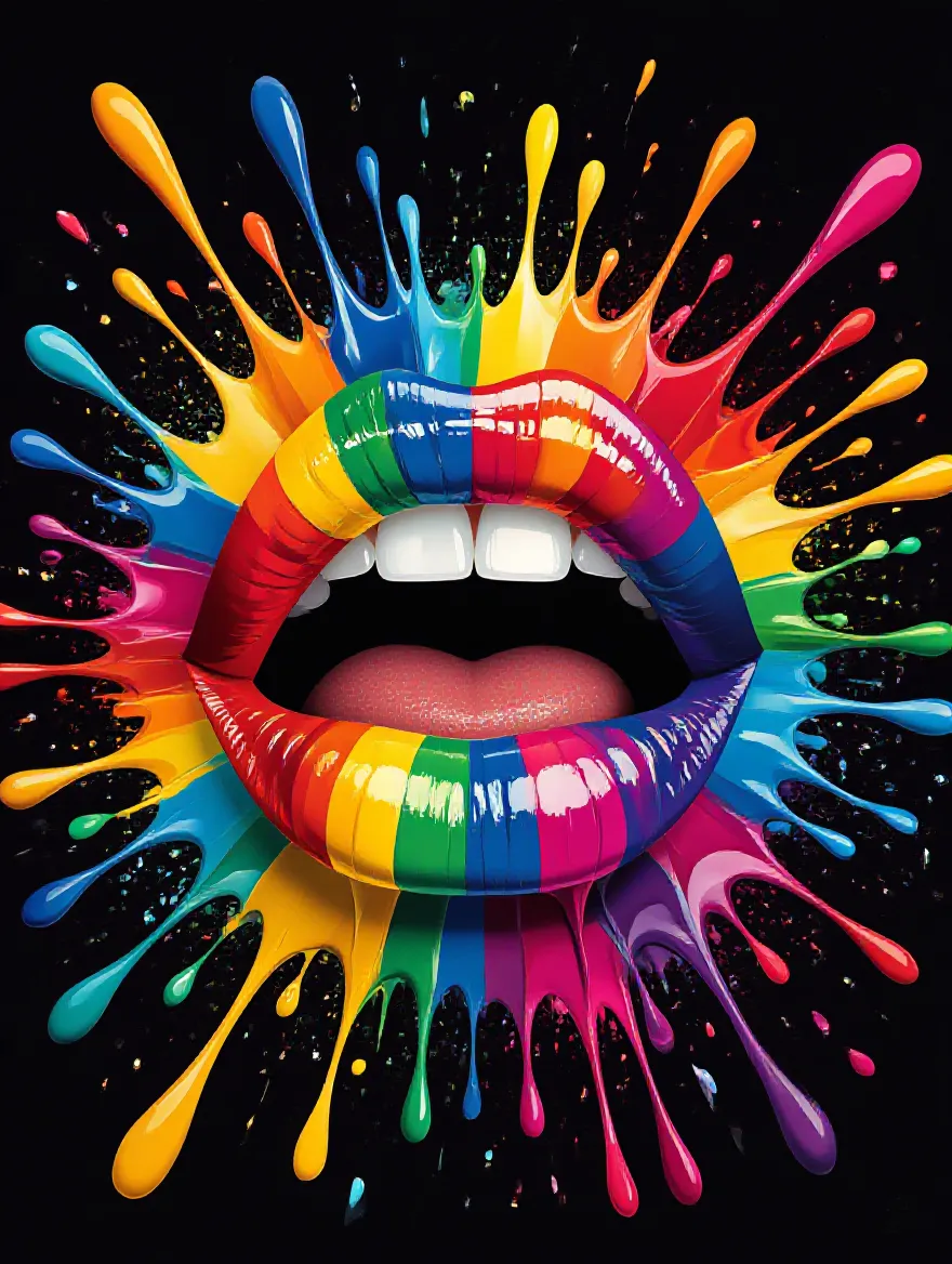A bold surreal close-up open lips - Free AI Photo Generator - starryai