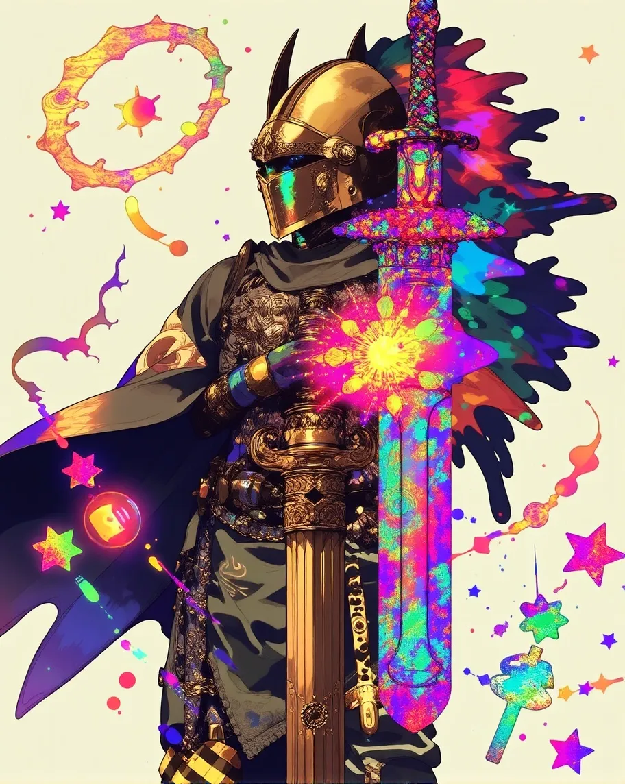 A legendary medieval knight, from - Free AI Photo Generator - starryai