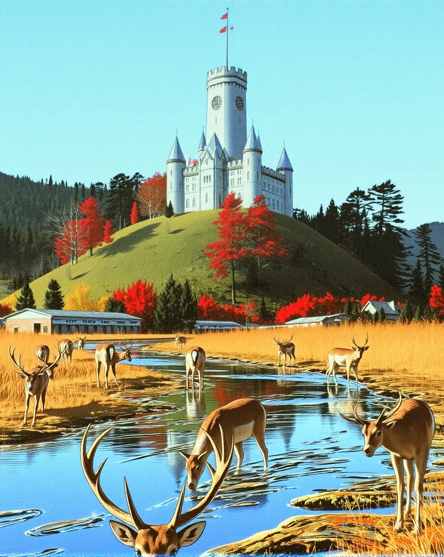 A chromium castle stood on a hill - Free AI Photo Generator - starryai