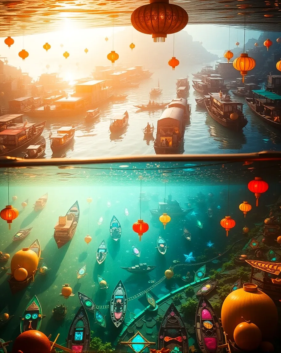 Vertical split composition - Free AI Photo Generator - starryai