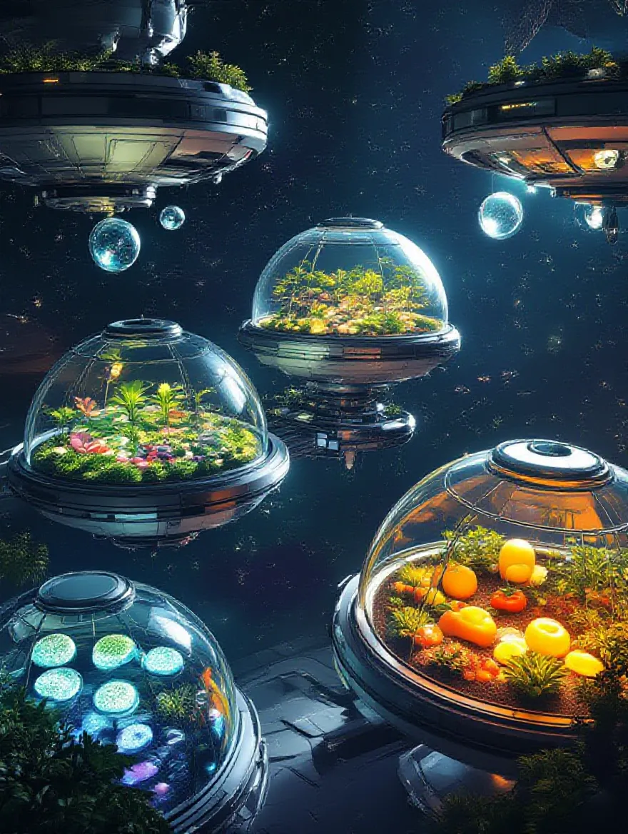 A futuristic space station orbit, - Free AI Photo Generator - starryai