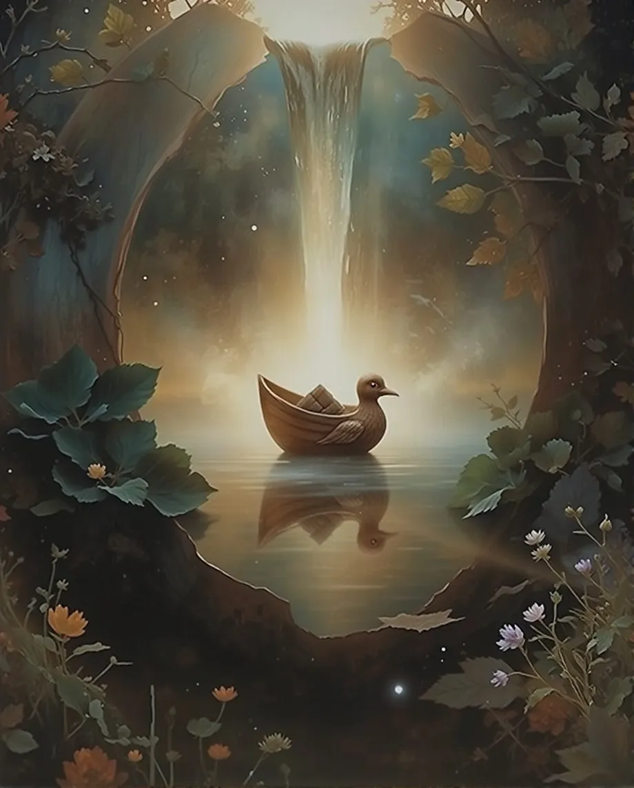 A serene scene a beautiful tiny - Free AI Photo Generator - starryai