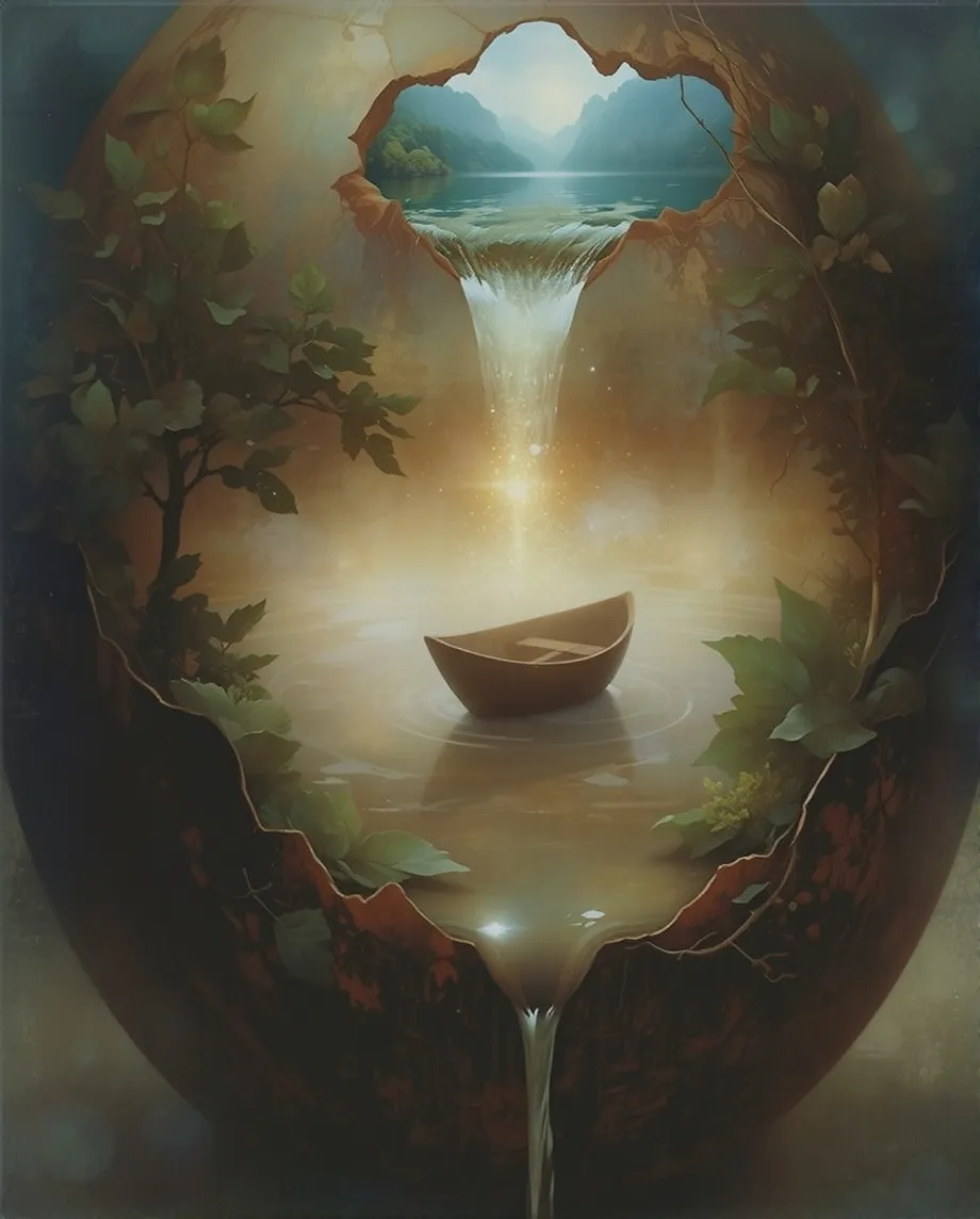A serene scene a beautiful tiny - Free AI Photo Generator - starryai