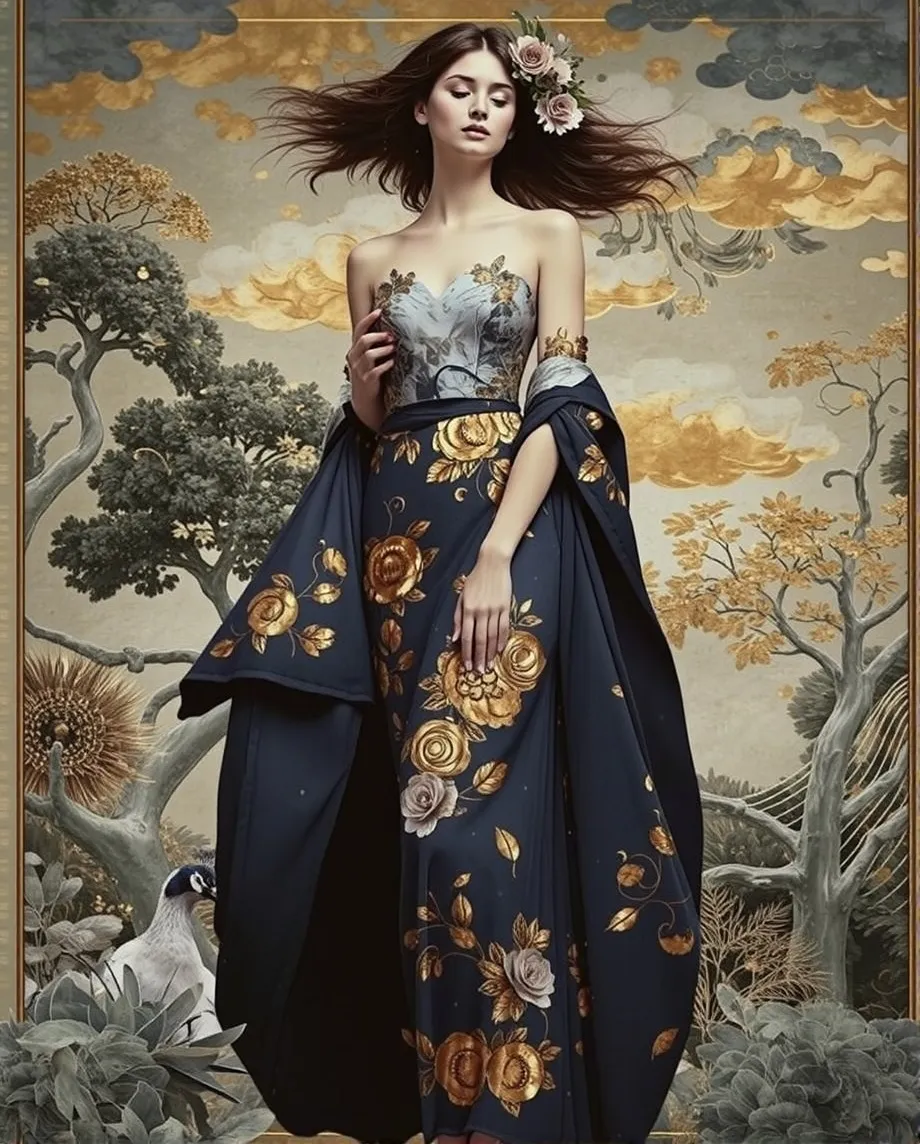 A serene scene featuring a figure - Free AI Photo Generator - starryai