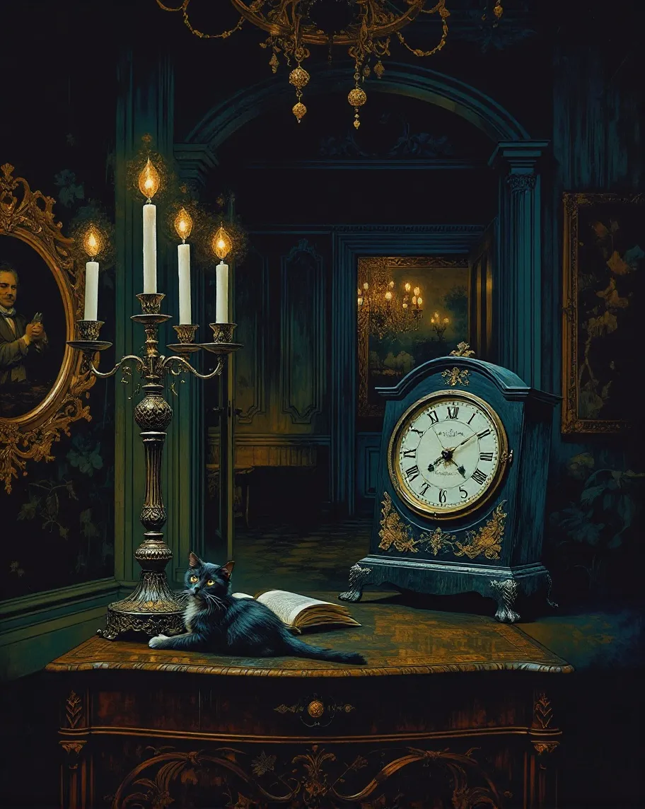 Sentient Clock Haunted Household Items - Free AI Photo Generator - starryai