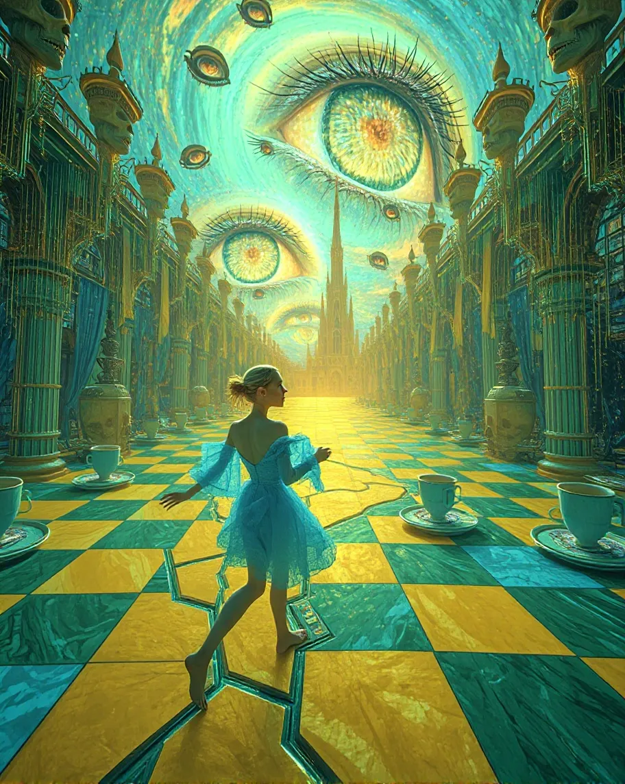 A surreal fantasy scene a girl - Free AI Photo Generator - starryai