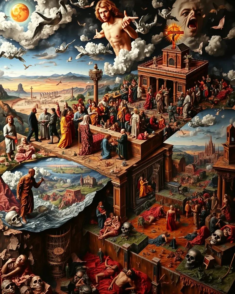 Judgement Rendered ((High Relief Trompe landscape 3 - Free AI Photo Generator - starryai