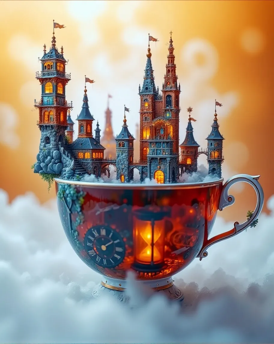 A surreal dreamlike city emerging - Free AI Photo Generator - starryai