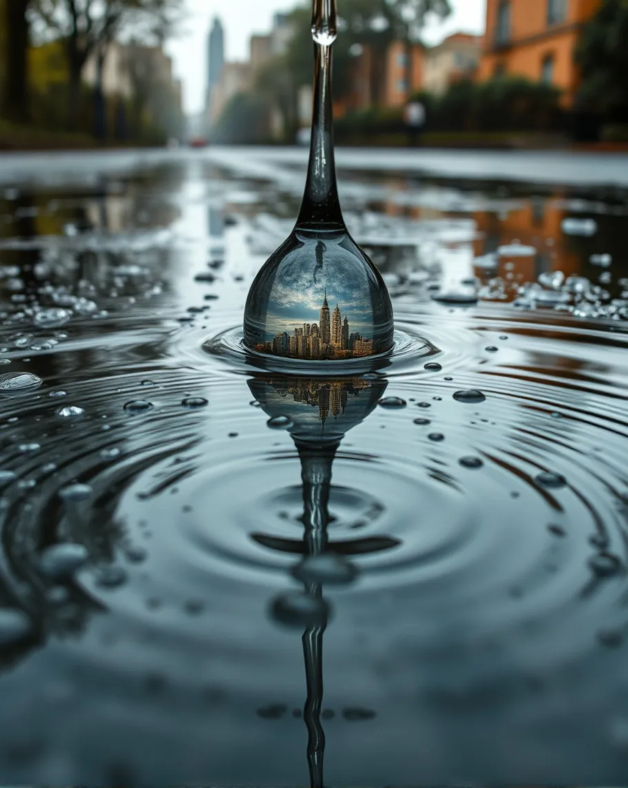 Perfect Inverted Raindrop A super close up view a large a - Free AI Photo Generator - starryai