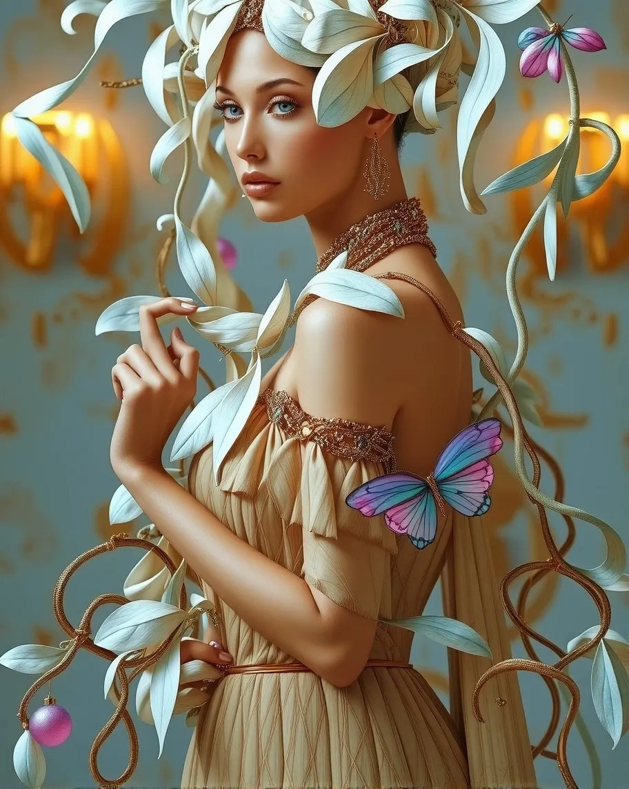 A mystical woman stands ethereal - Free AI Photo Generator - starryai