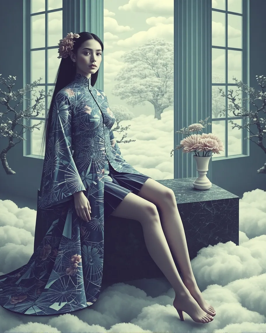 A serene scene featuring a figure - Free AI Photo Generator - starryai