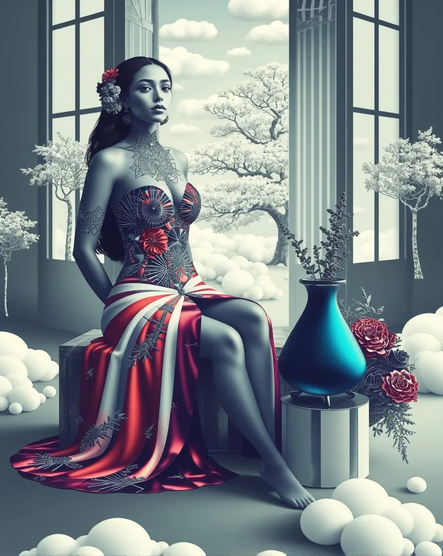 A serene scene featuring a figure - Free AI Photo Generator - starryai