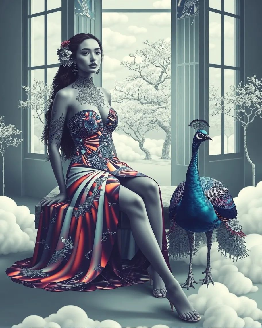 A serene scene featuring a figure - Free AI Photo Generator - starryai