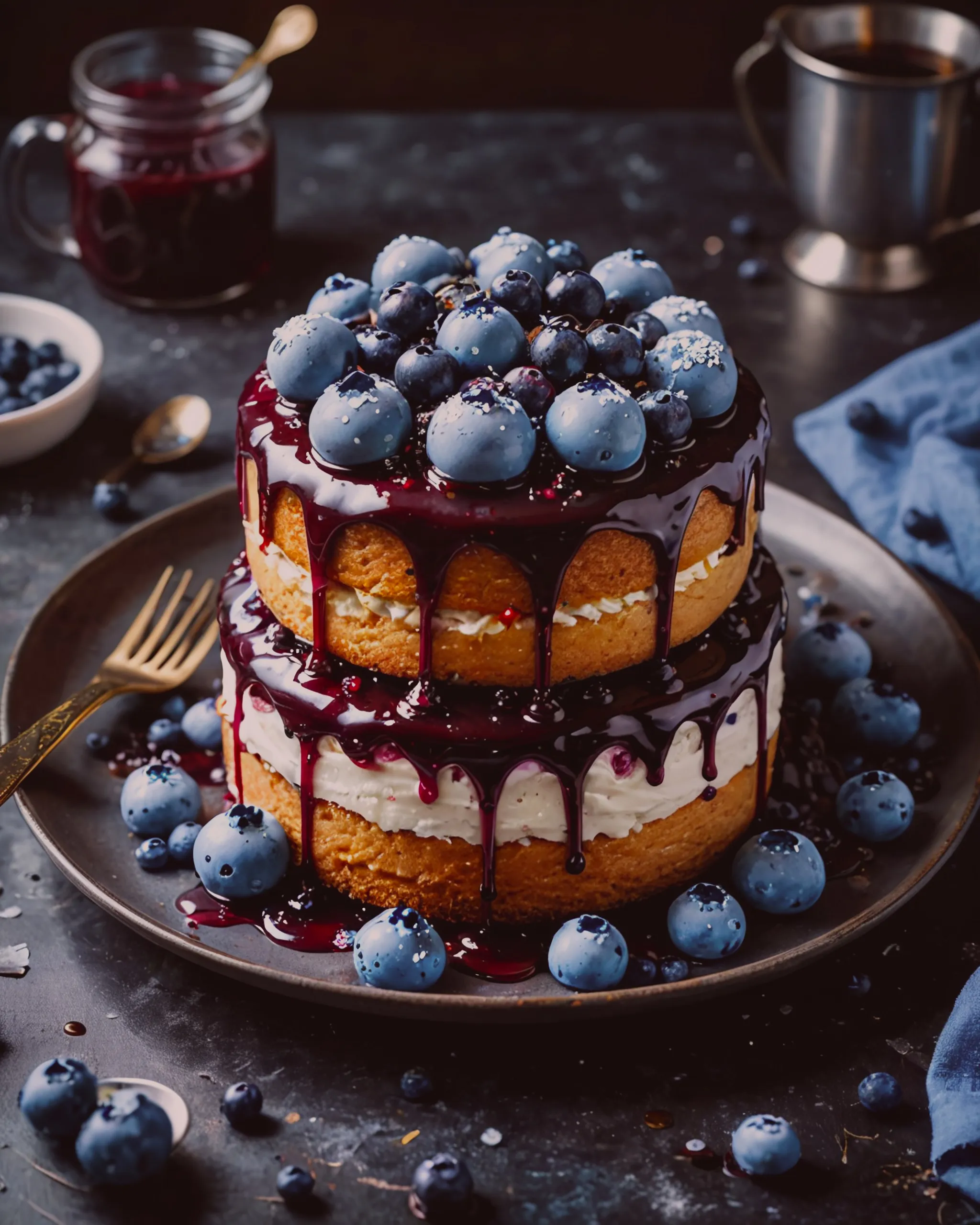 Close-up a slice cake on a plate. - Free AI Photo Generator - starryai