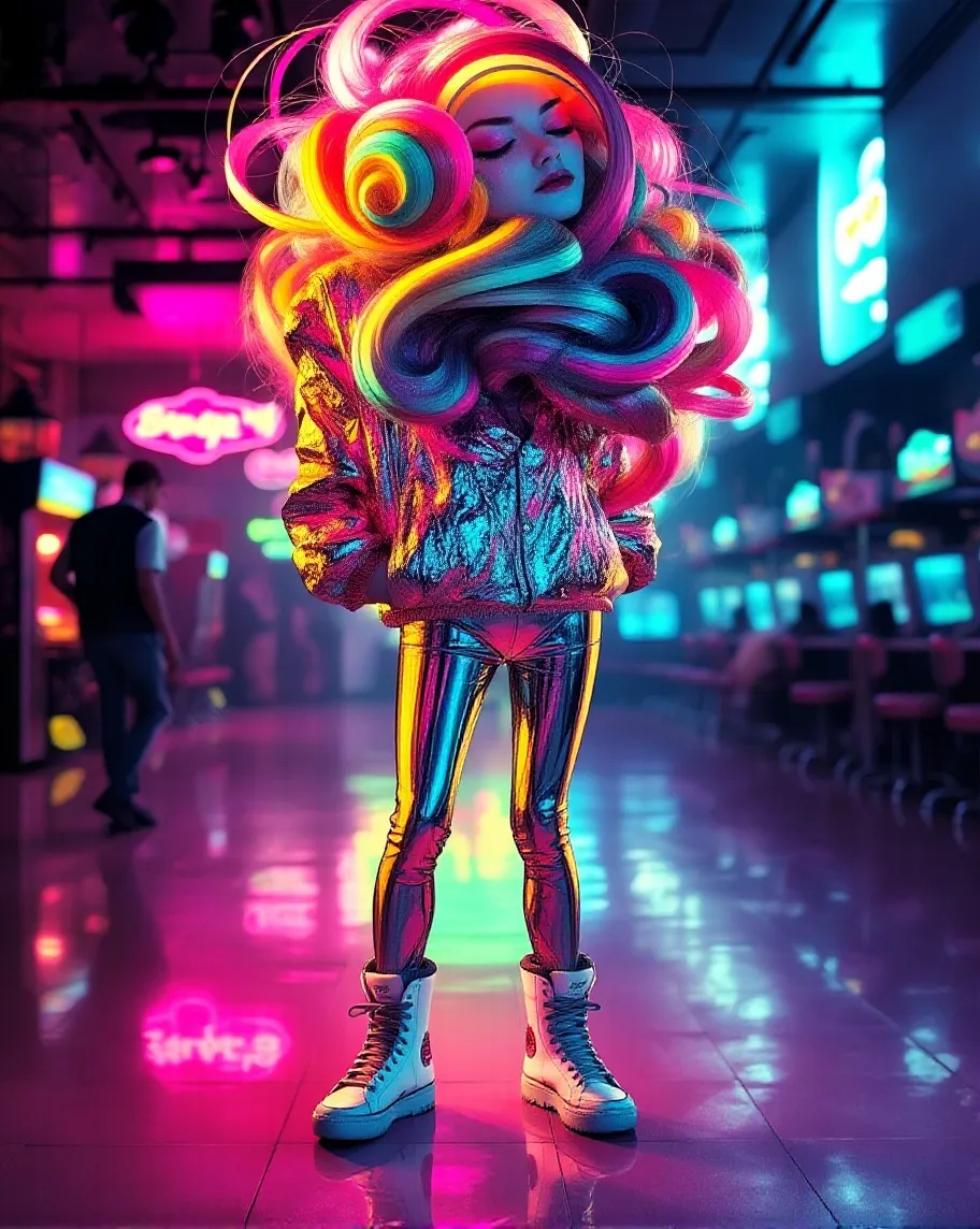 A vibrant 1980s inspired a fun - Free AI Photo Generator - starryai