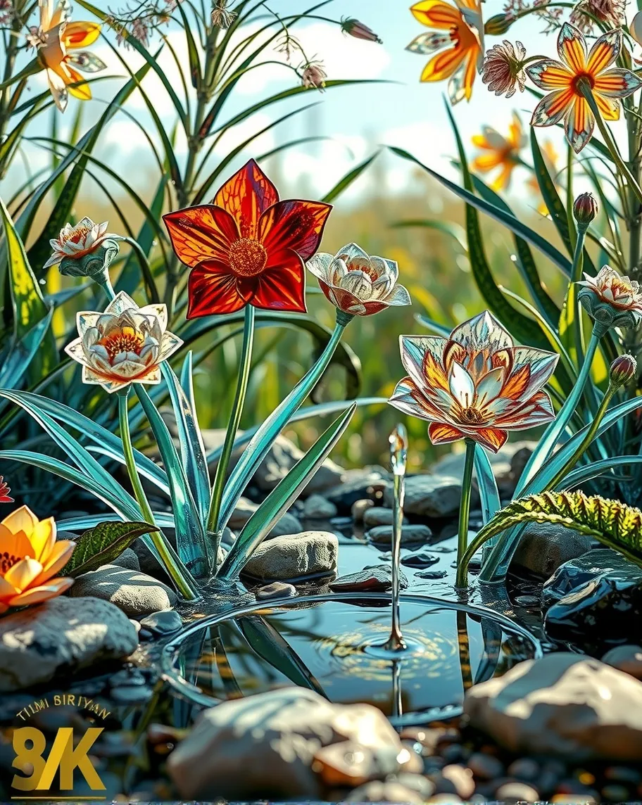 Create a flower garden shaped as - Free AI Photo Generator - starryai