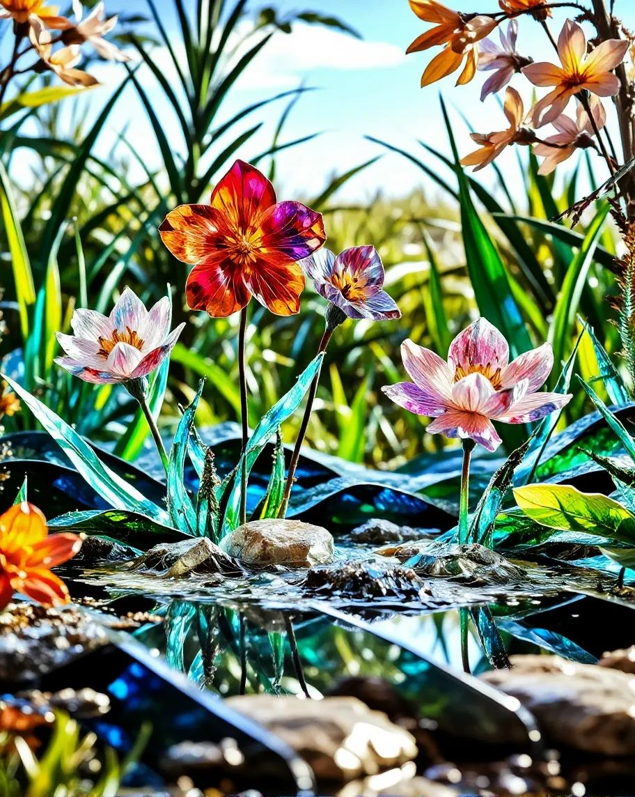 Create a flower garden shaped as - Free AI Photo Generator - starryai