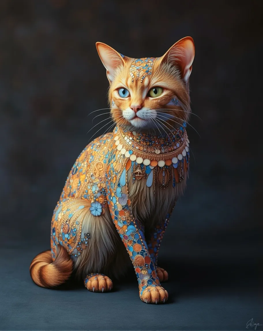 A surreal, highly detailed cat - Free AI Photo Generator - starryai