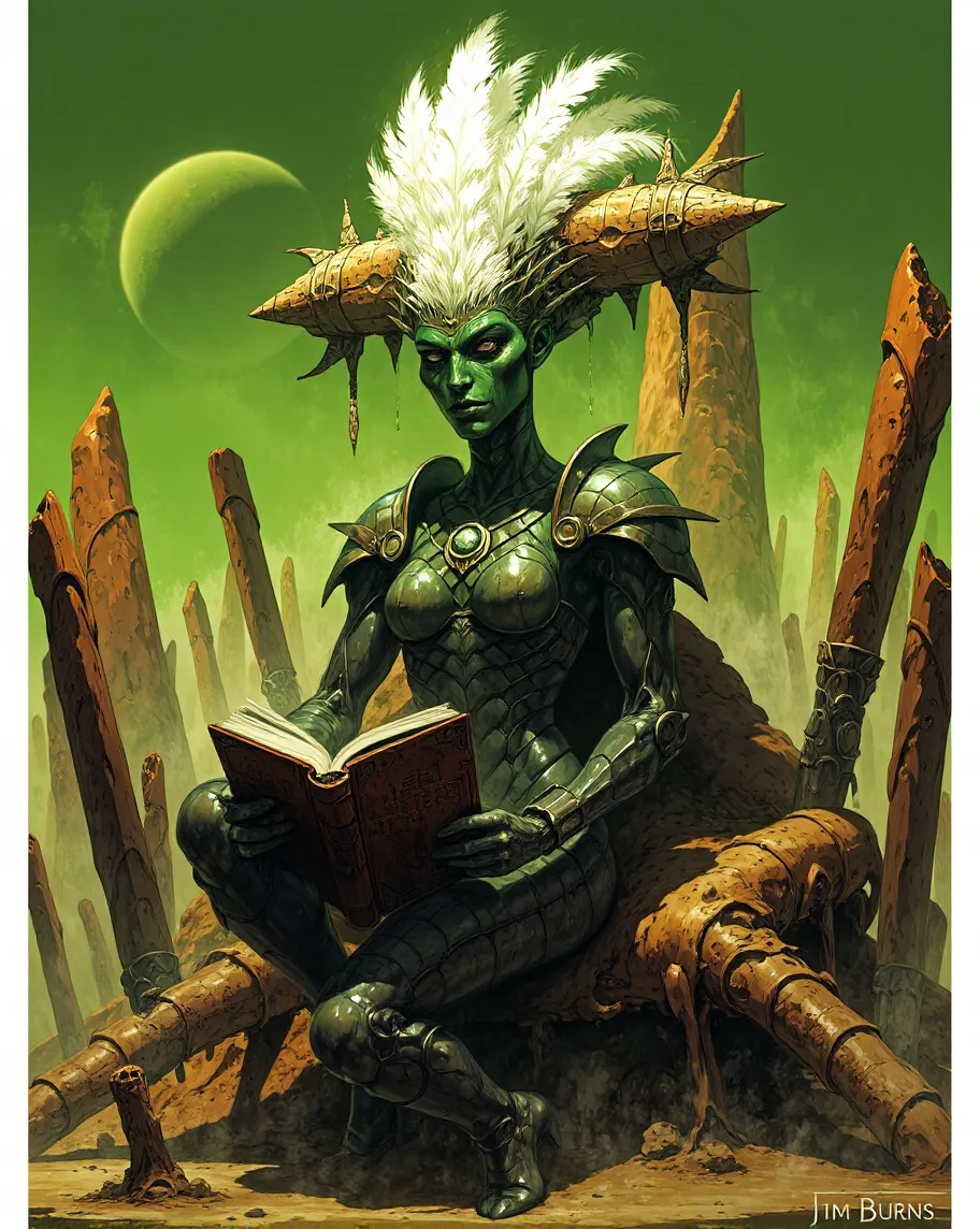 Alien humanoid space woman, & a - Free AI Photo Generator - starryai