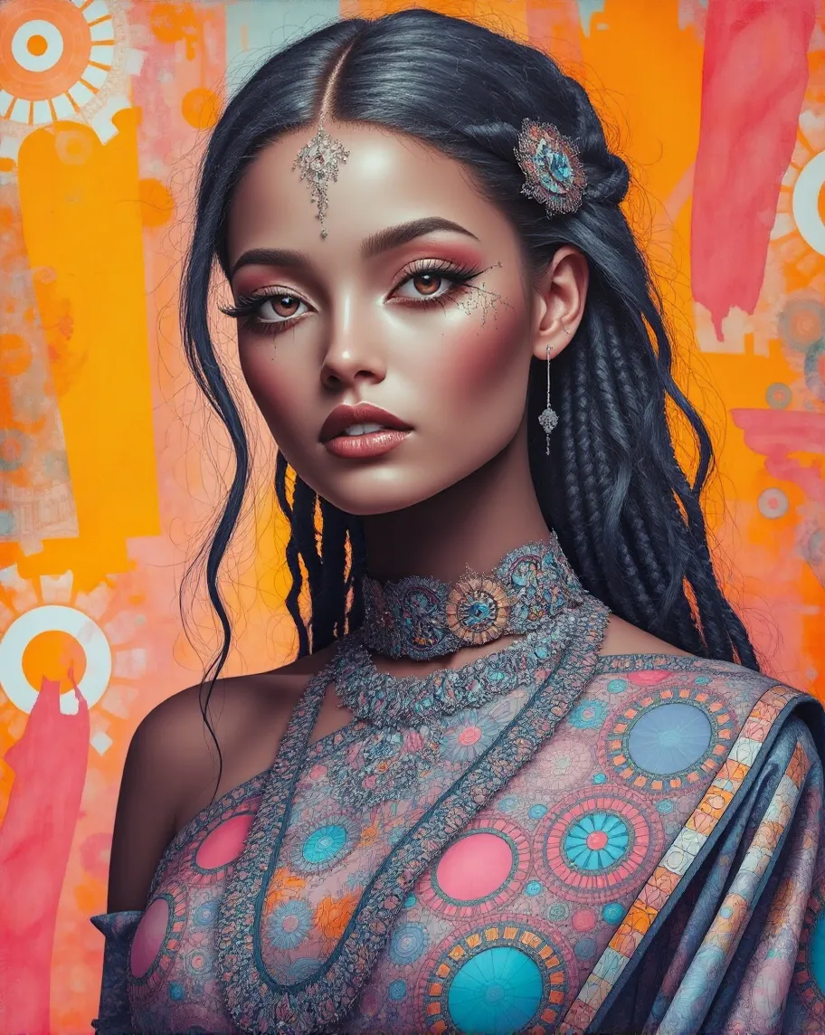A beautiful black woman. She - Free AI Photo Generator - starryai