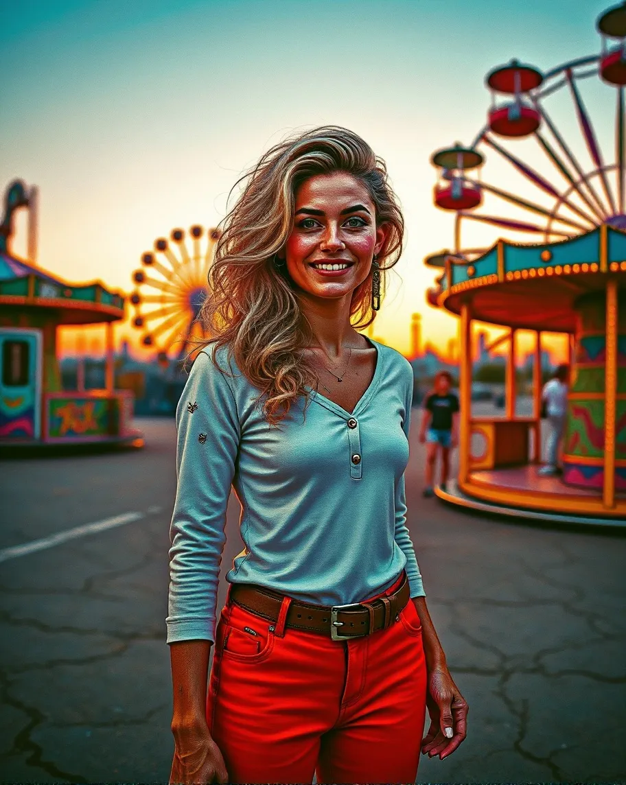 Portrait a young woman standing - Free AI Photo Generator - starryai