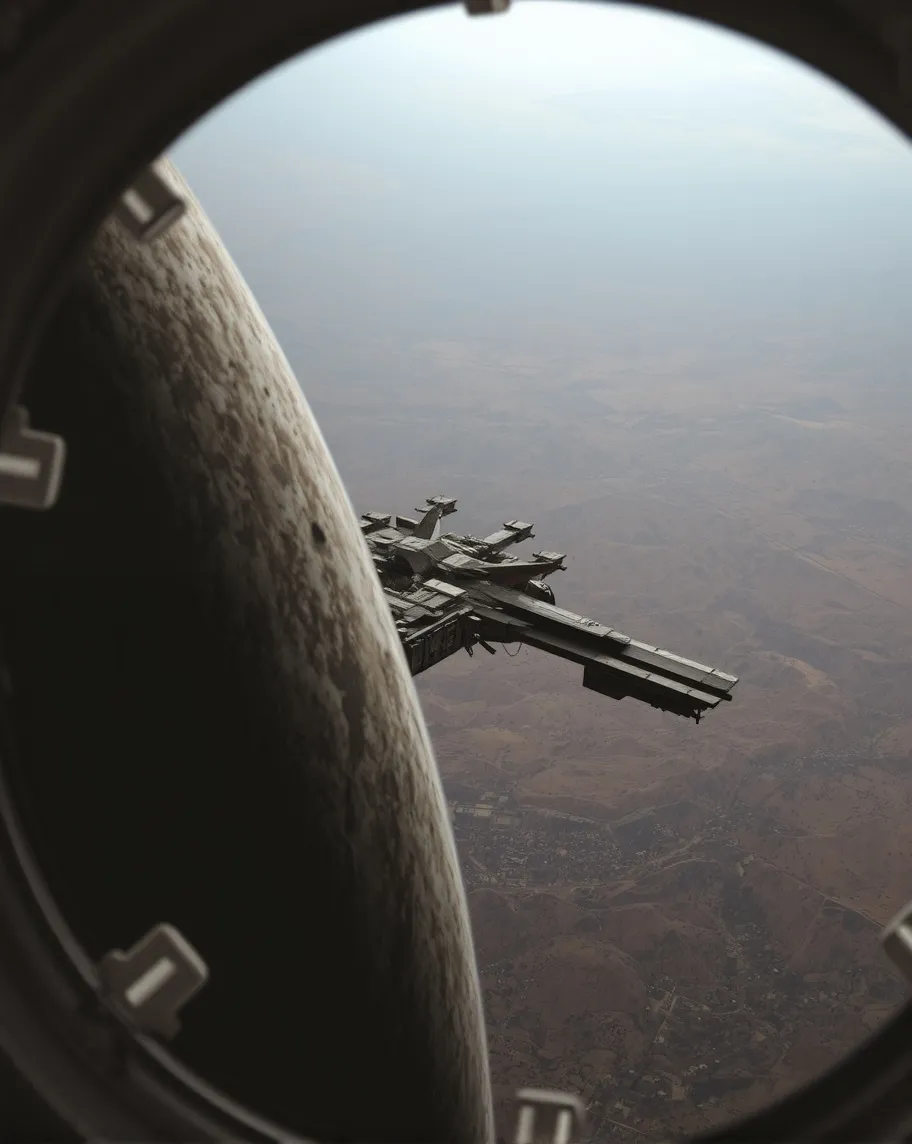 Space station orbiting unknown - Free AI Photo Generator - starryai
