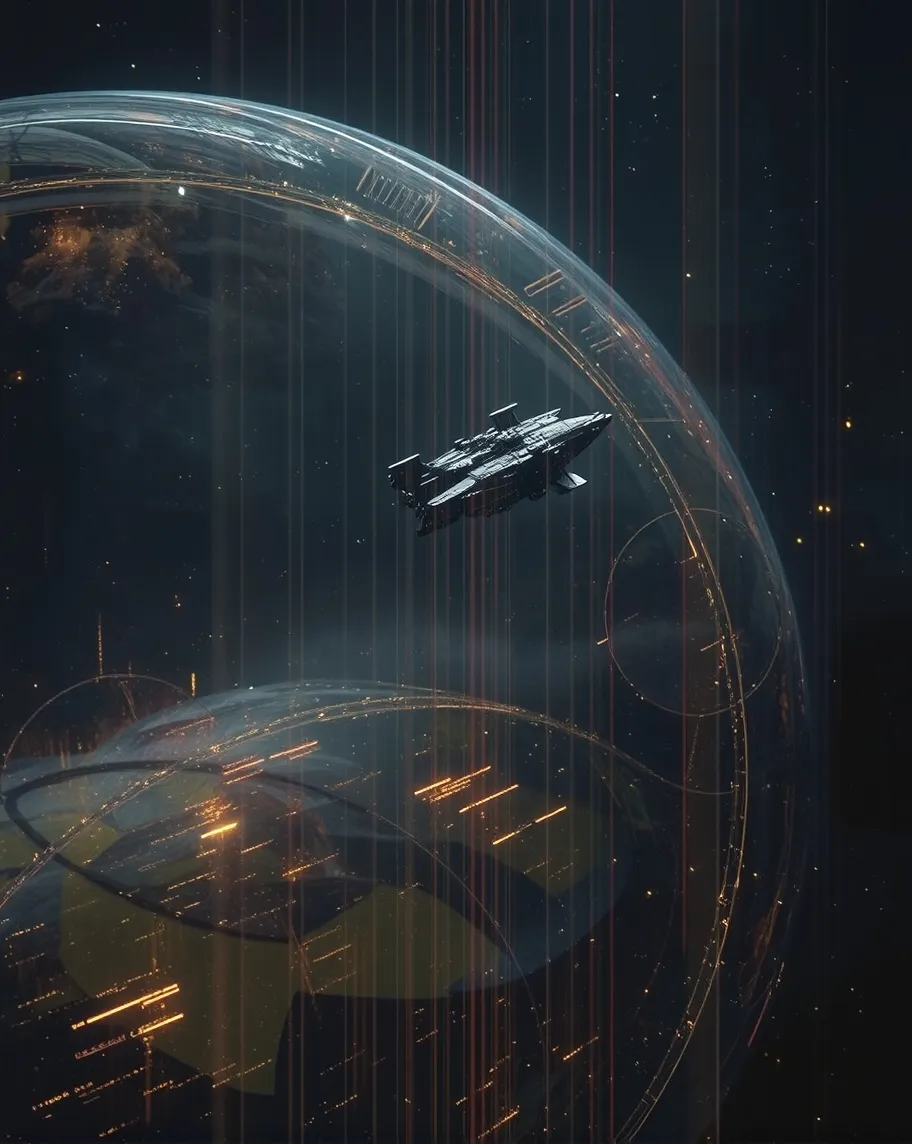 Space station orbiting unknown at - Free AI Photo Generator - starryai