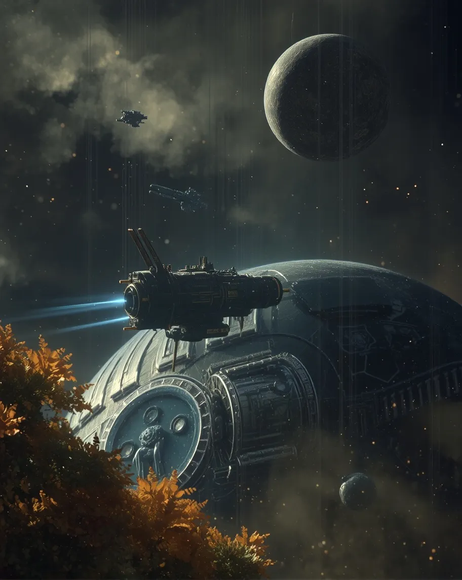 Space station orbiting unknown at - Free AI Photo Generator - starryai