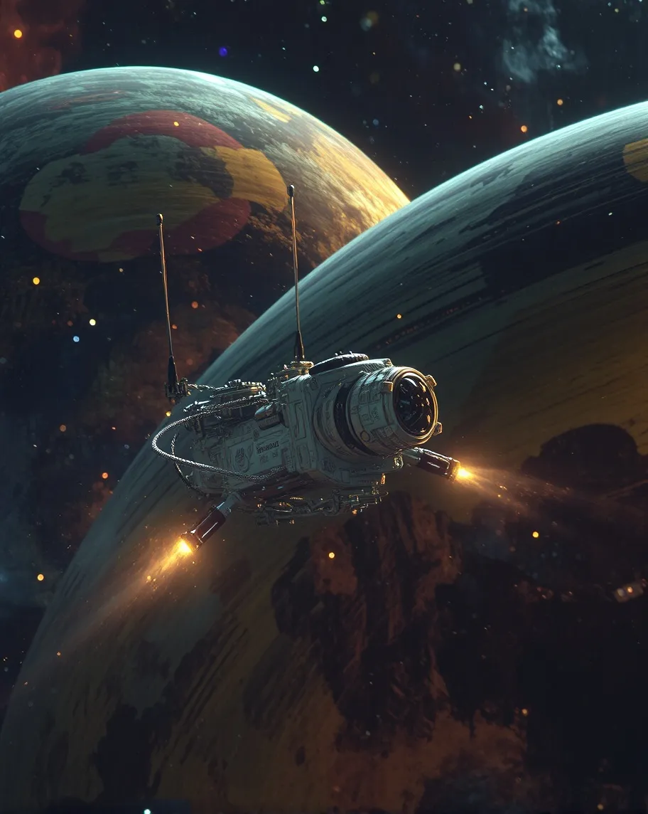 Space station orbiting unknown at - Free AI Photo Generator - starryai