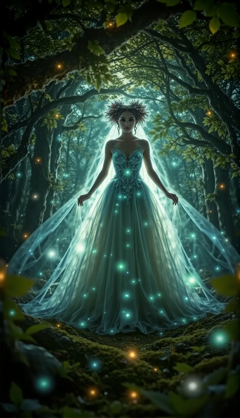 A mystical forest bioluminescent - Free AI Photo Generator - starryai