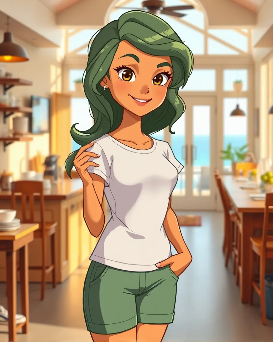 A confident young woman warm tan - Free AI Photo Generator - starryai