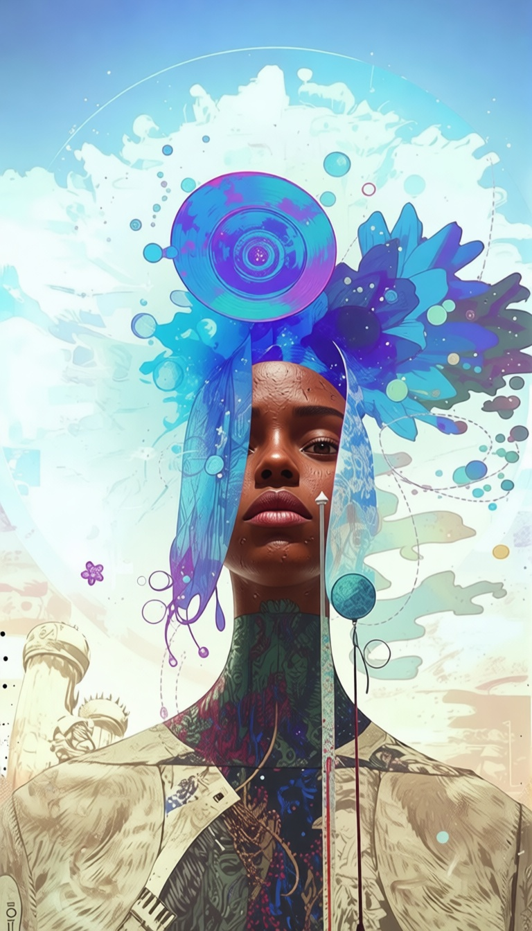 Human male 3D artist abstract art - Free AI Photo Generator - starryai