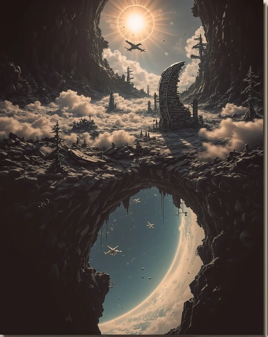 Spaceport station on planet S on - Free AI Photo Generator - starryai