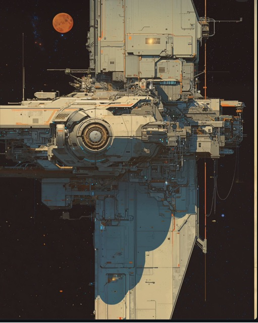 Spaceport station on planet S on - Free AI Photo Generator - starryai