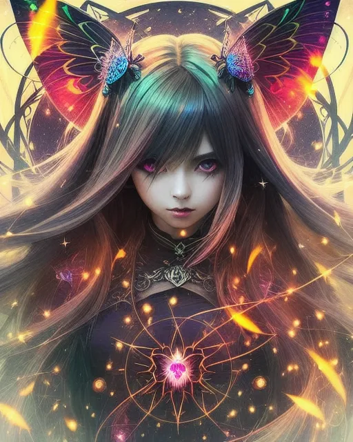 Beautiful Chaos Demon Girl Luminous Ai Photo Generator Starryai