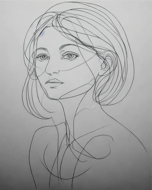 Single uninterrupted line drawing - AI Photo Generator - starryai