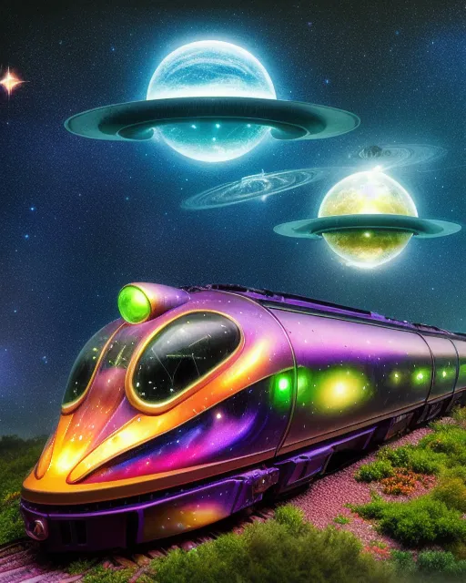 Alien train - AI Photo Generator - starryai