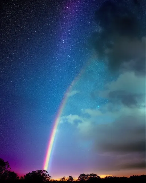 Night sky, Rainbow super nova