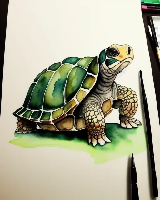 Drawing Of A Turtle On A Sandy Ground Background, Turtle Drawing Picture,  Turtle, Animal Background Image And Wallpaper for Free Download