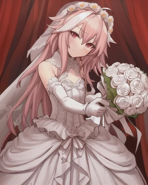 Astolfo weddibg dress white long AI Photo Generator starryai