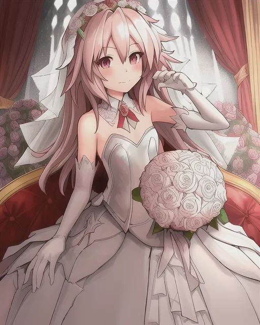 Astolfo weddibg dress white long AI Photo Generator starryai